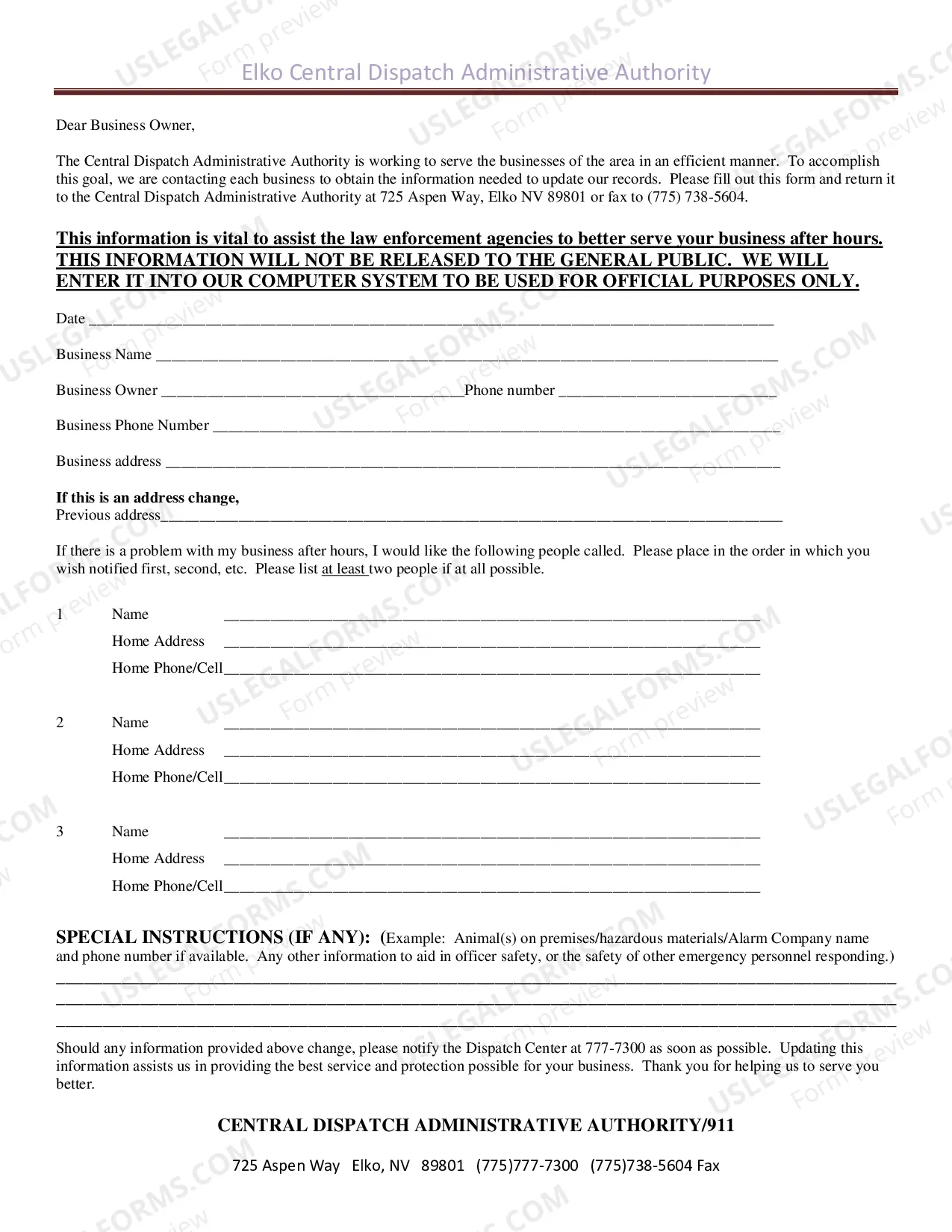 Preview CHANGES TO AN EXISTING BUSINESS LICENSE (Change of business name or new location)
