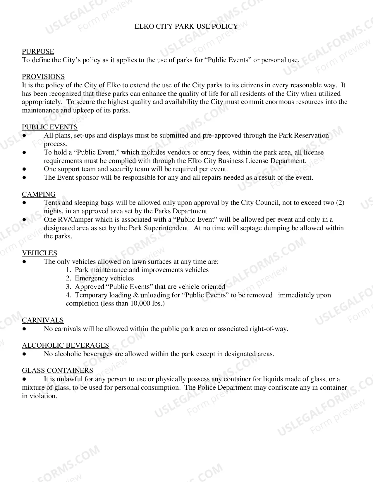 Preview PUBLIC EVENT IN CITY PARK APPLICATION