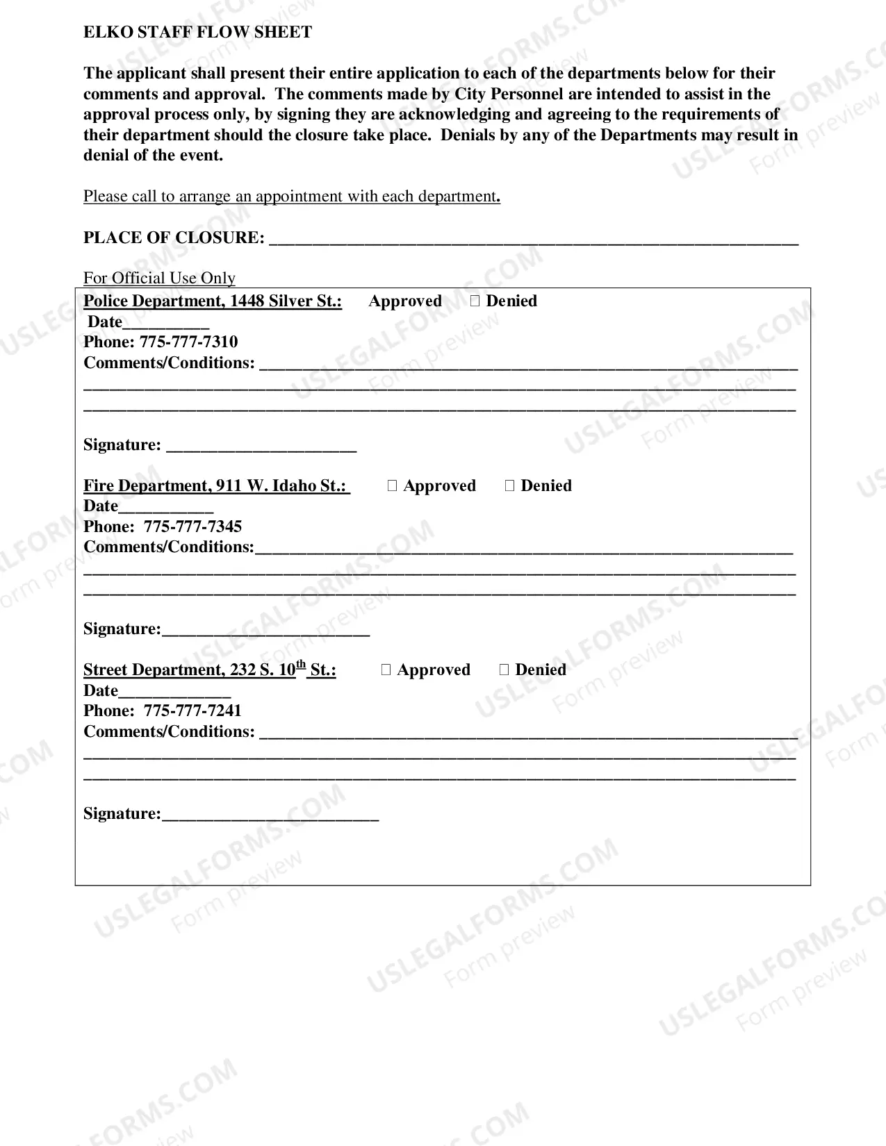 Preview SPECIAL EVENT LICENSE ON CITY SIDEWALK APPLICATION