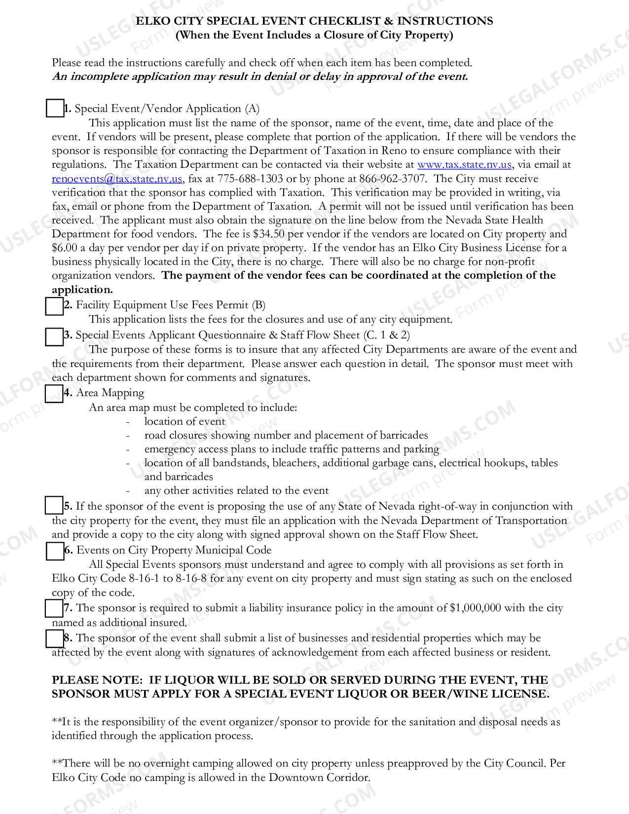 Preview SPECIAL EVENT LICENSE ON CITY PROPERTY APPLICATION