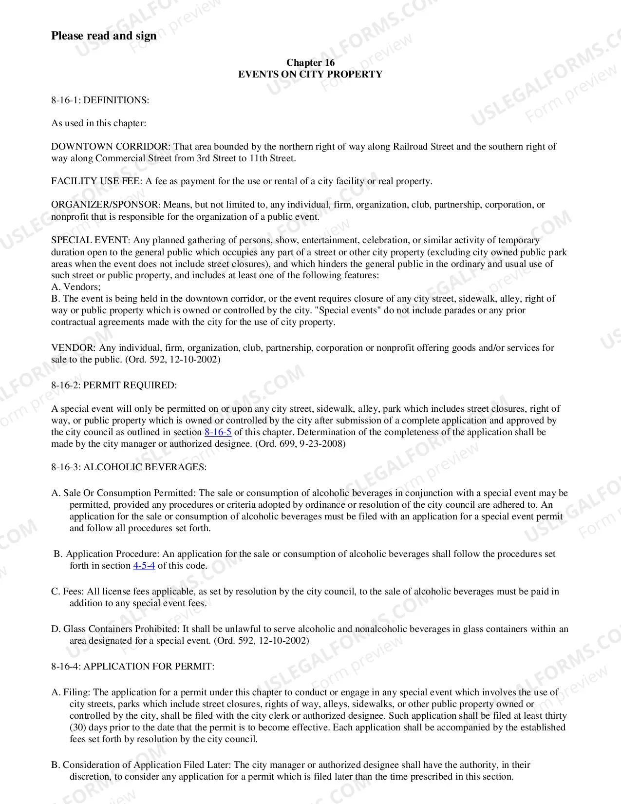 Preview SPECIAL EVENT LICENSE ON CITY PROPERTY APPLICATION