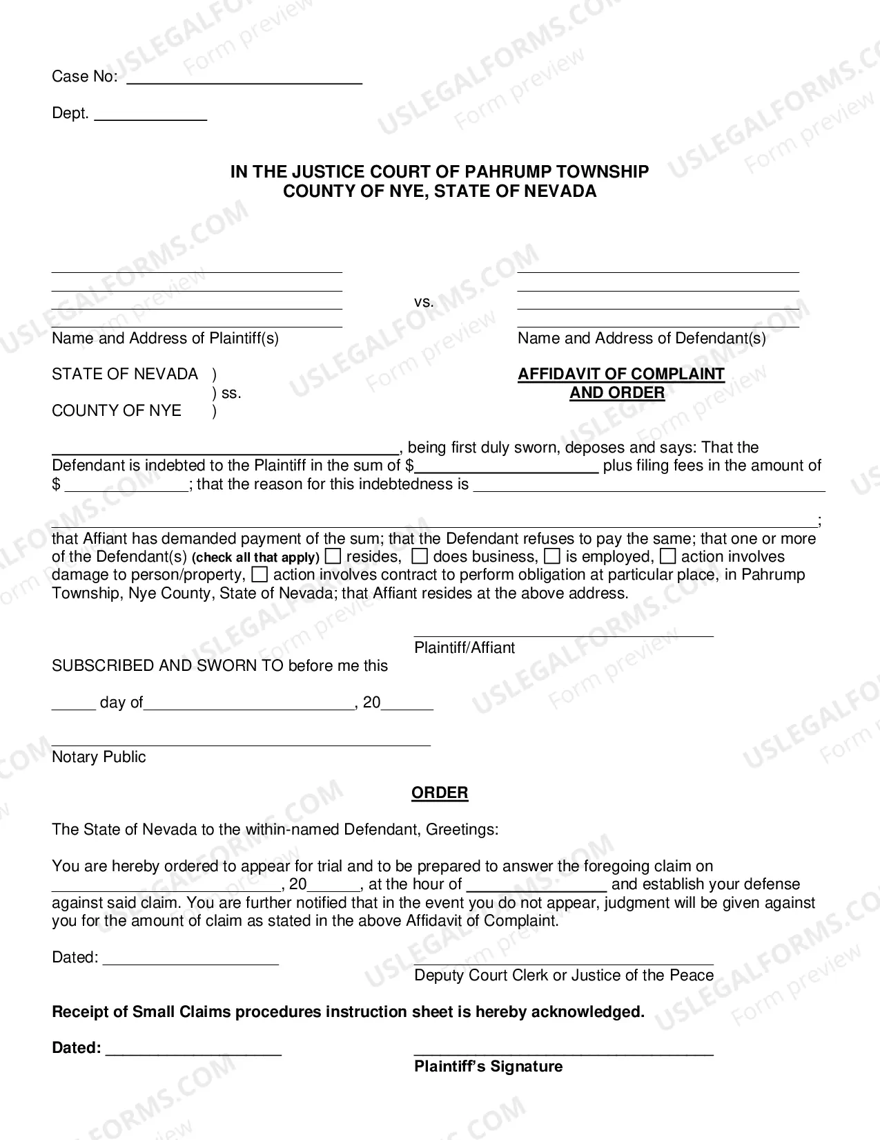 Preview Small Claims Packet