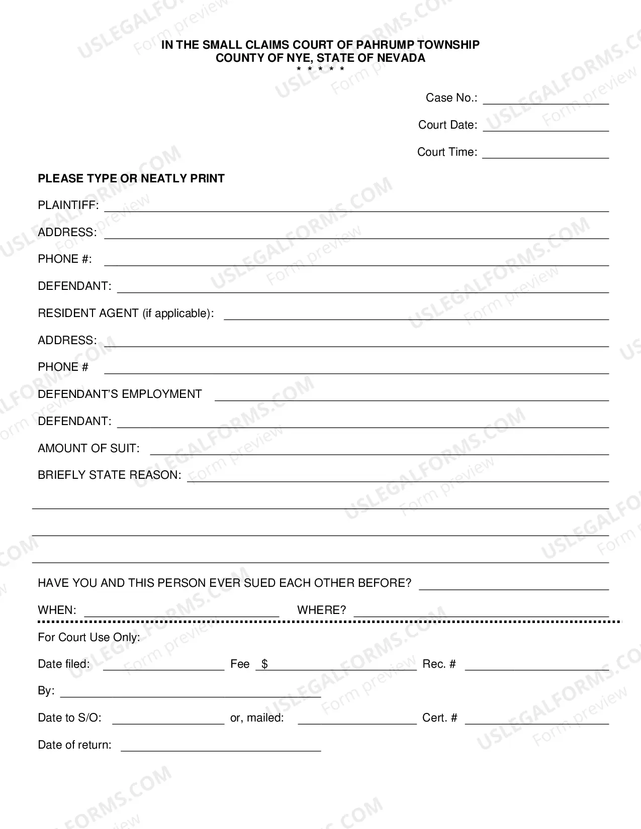Preview Small Claims Packet