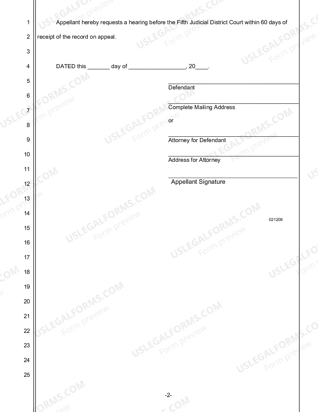 Preview Notice of Appeal and Request for Hearing