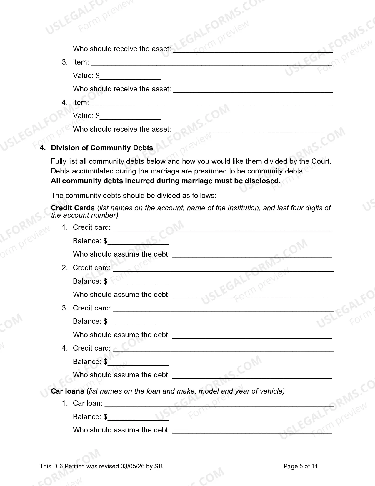 Preview Complaint For Divorce (No Children)