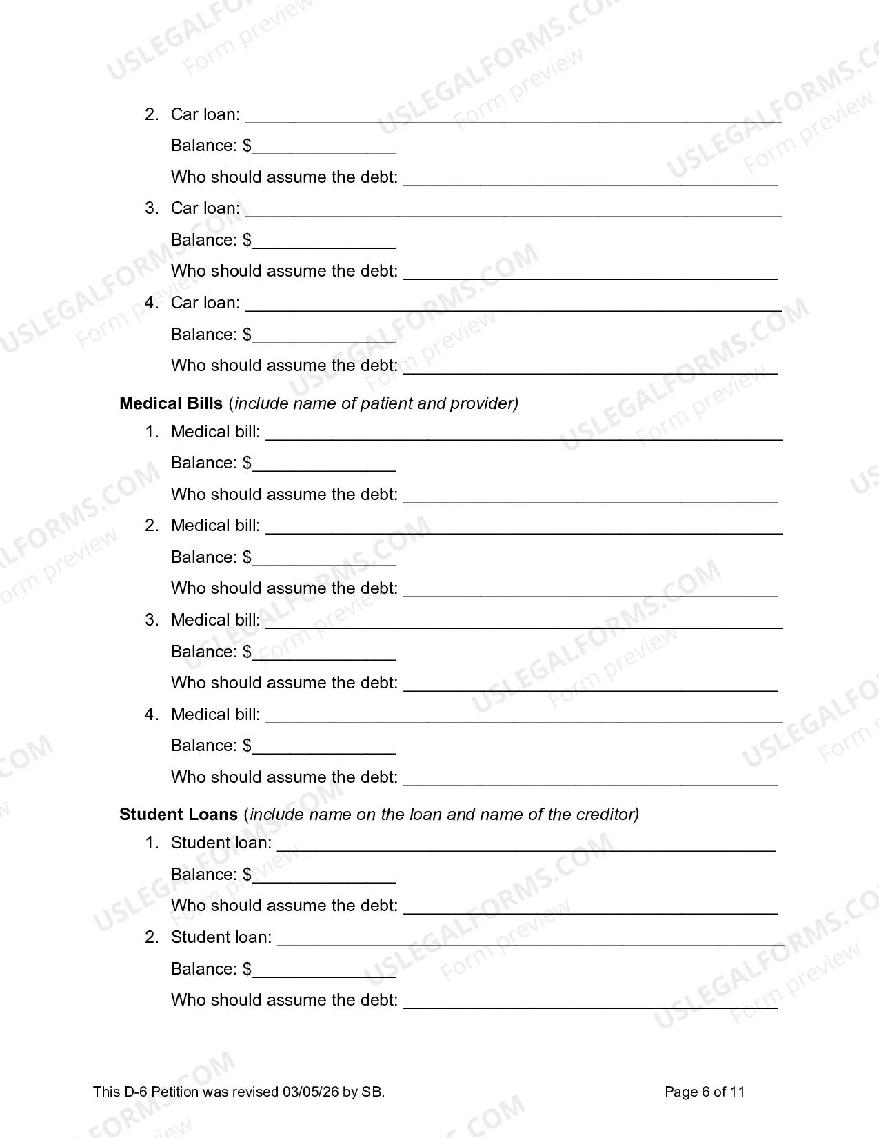 Preview Complaint For Divorce (No Children)