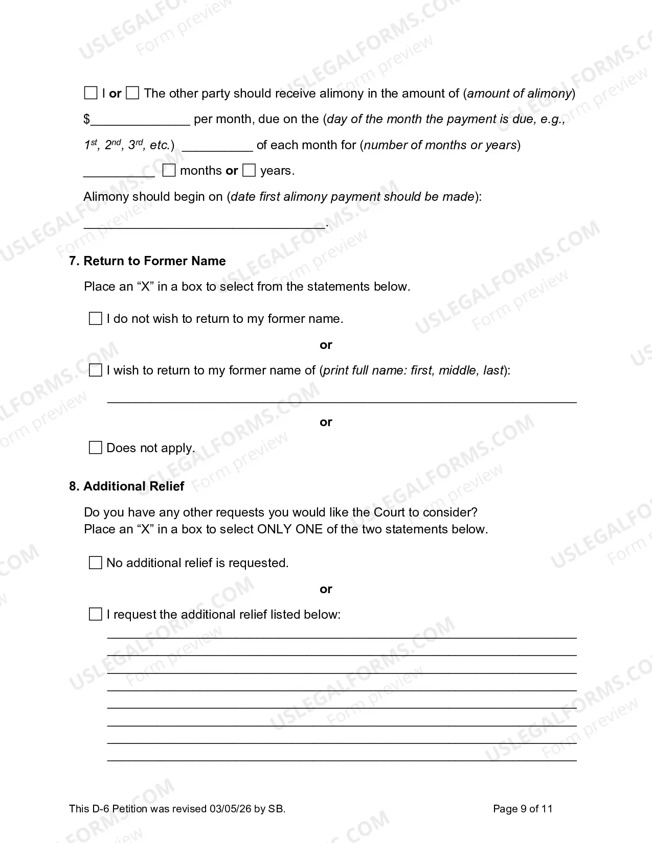 Preview Complaint For Divorce (No Children)