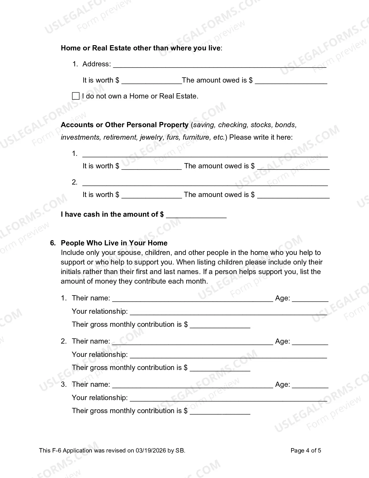 Preview Declaration In Support of Fee Waiver