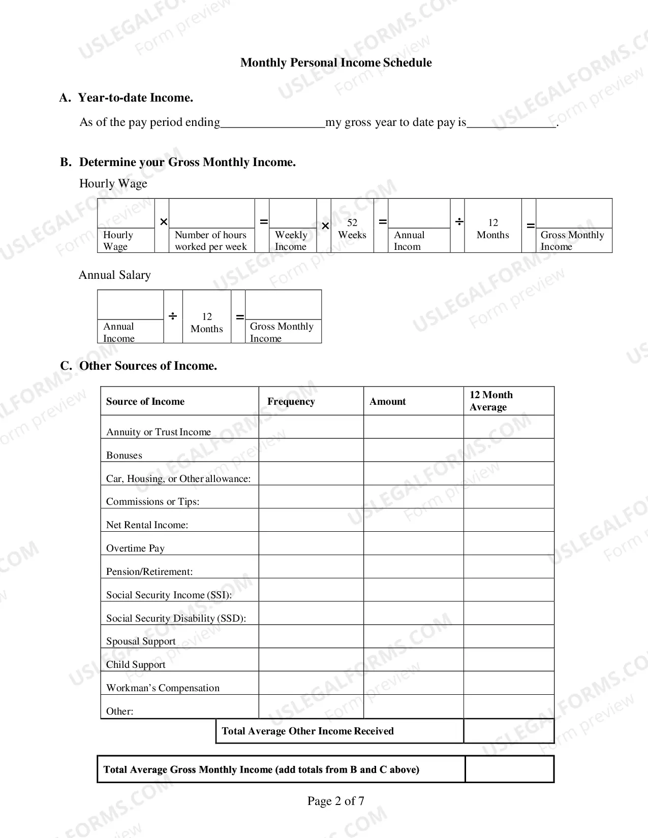 Preview Financial Disclosure Form