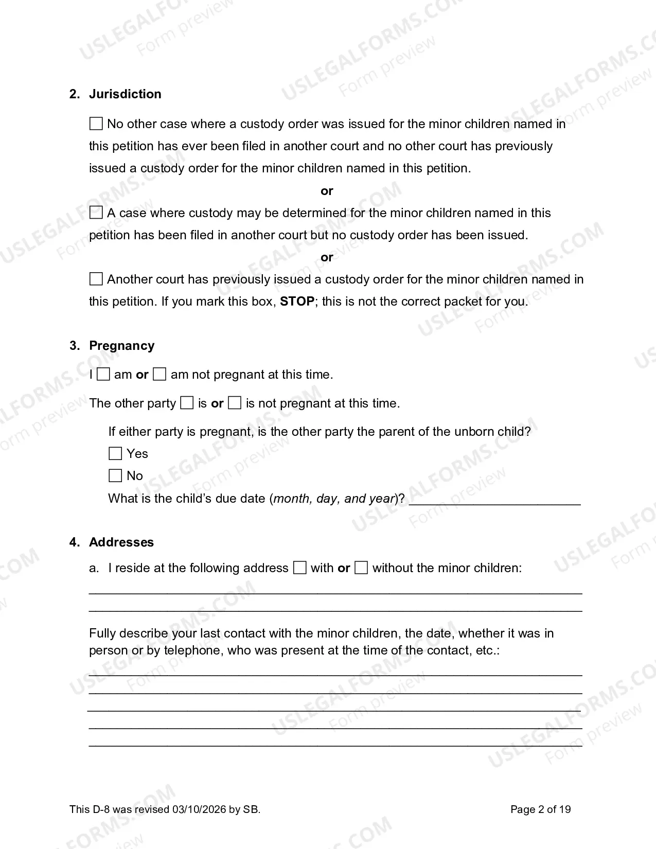 Preview Petition To Establish Visitation