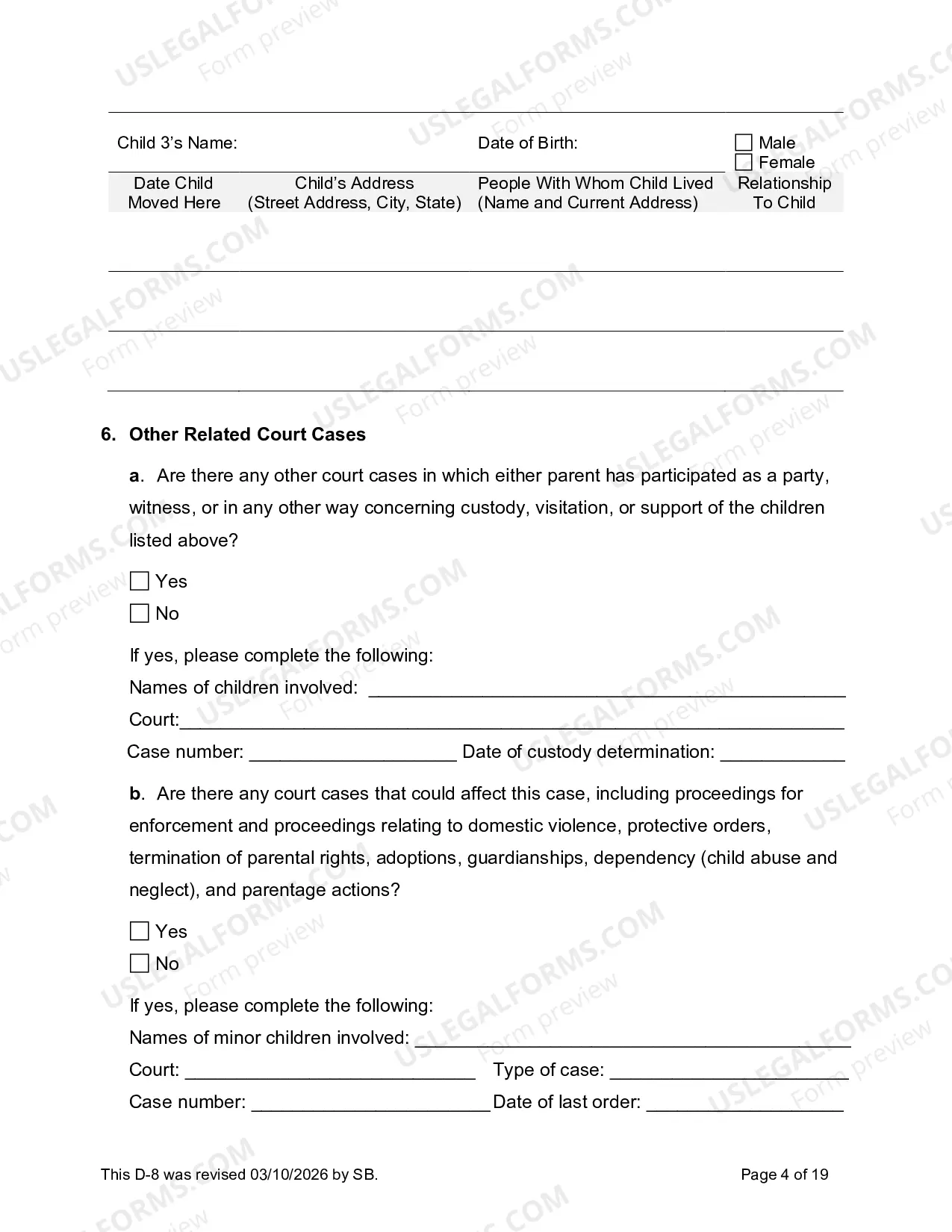 Preview Petition To Establish Visitation