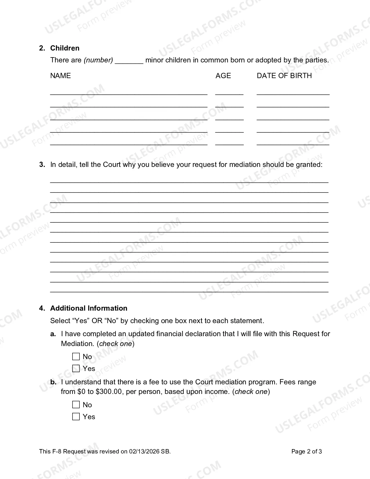 Preview Request For Mediation