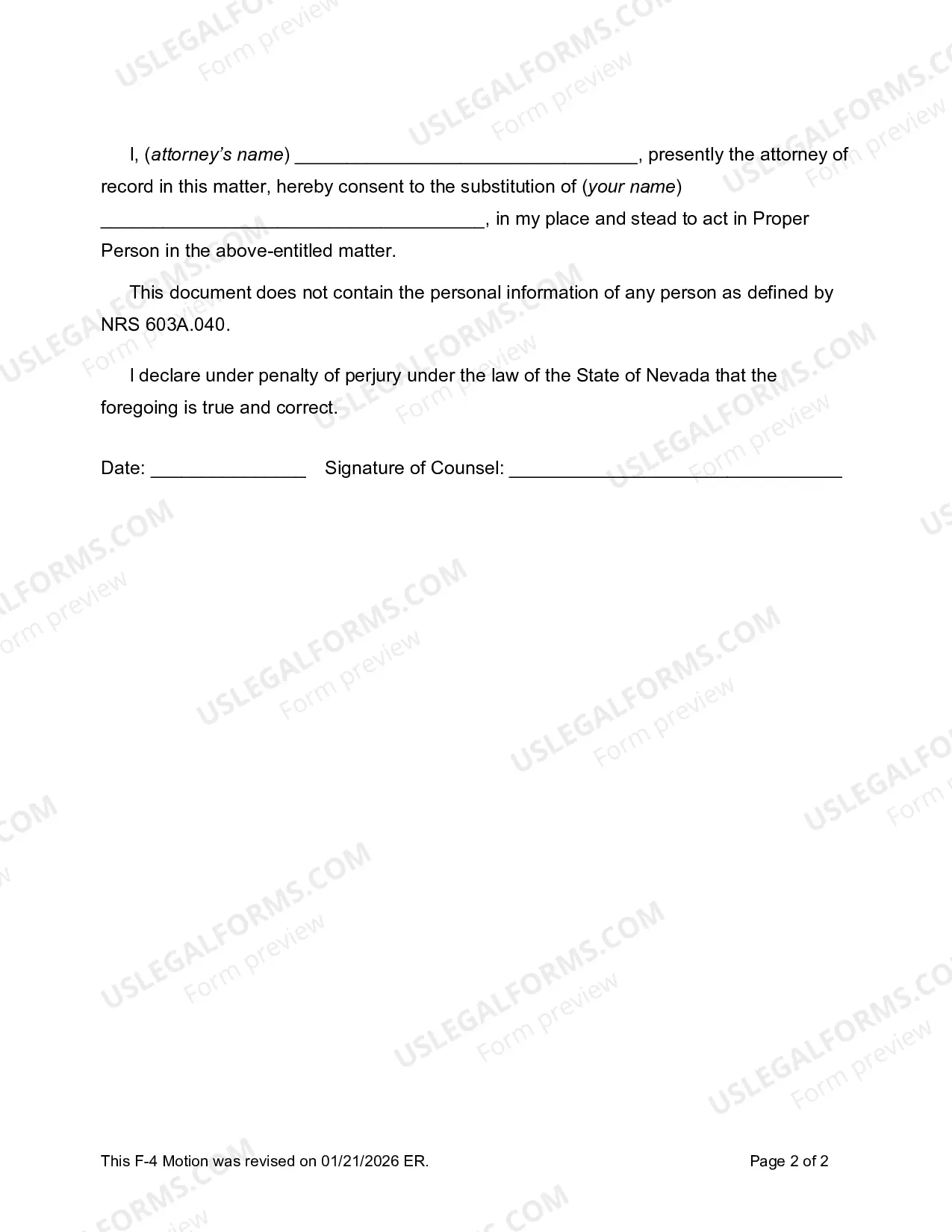 Preview Substitution of Counsel