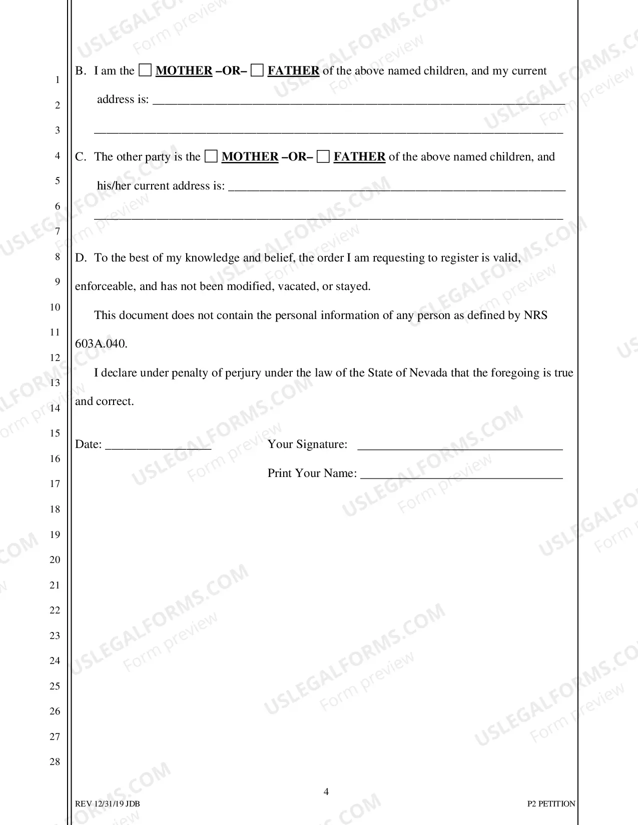 Preview P-2 Petition to Register a Custody Order