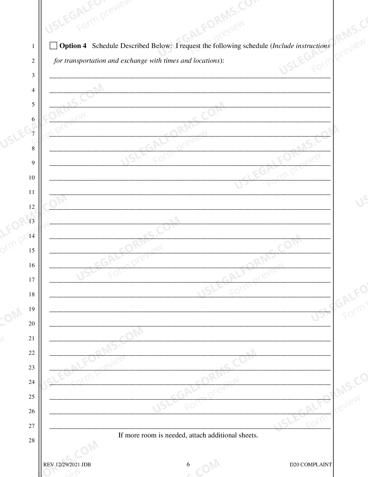 Preview D-20 Complaint for Separate Maintenance with Children