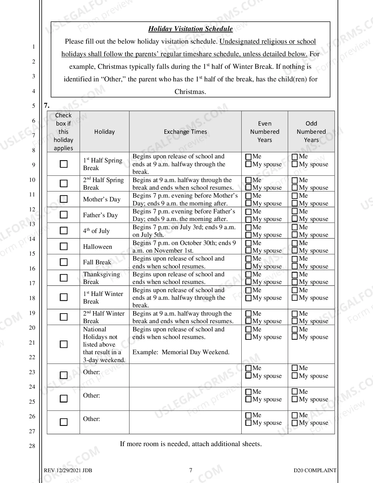 Preview D-20 Complaint for Separate Maintenance with Children