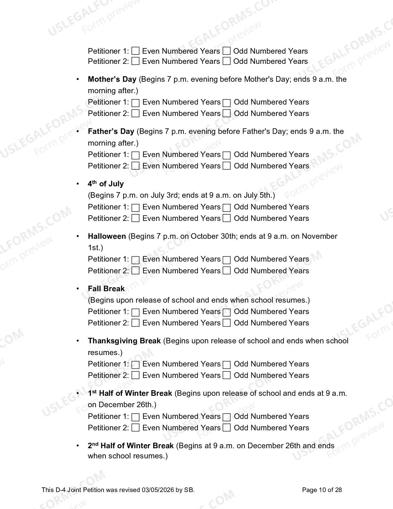 Preview D-4 Joint Petition for Divorce with Minor Children