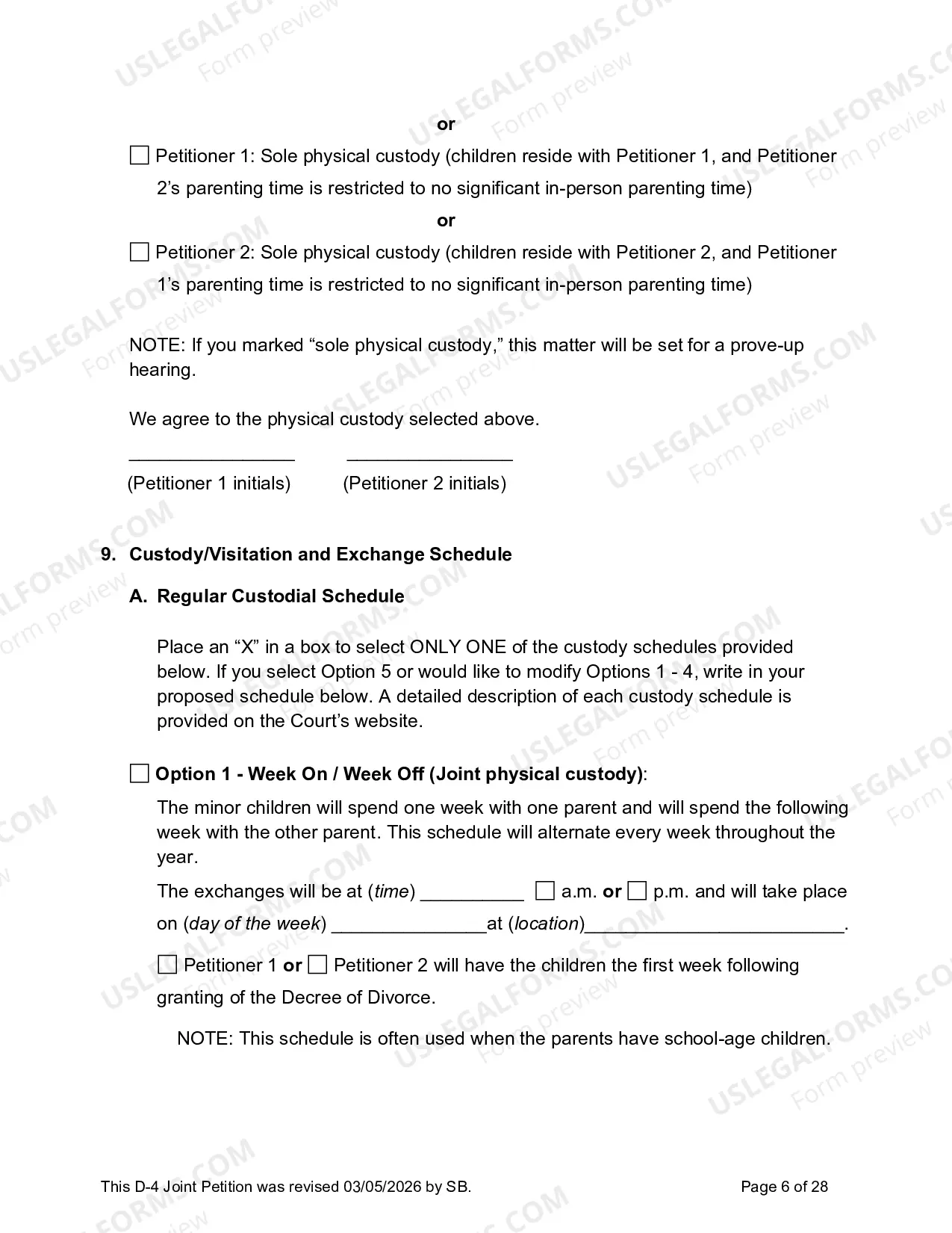 Preview D-4 Joint Petition for Divorce with Minor Children