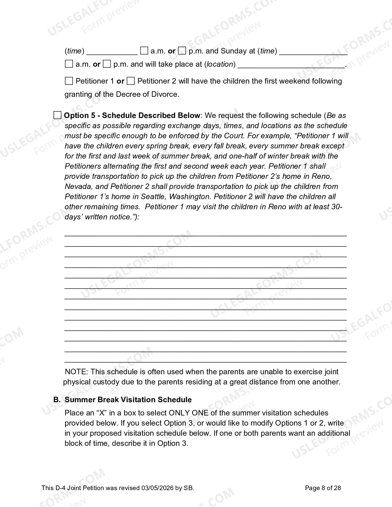 Preview D-4 Joint Petition for Divorce with Minor Children