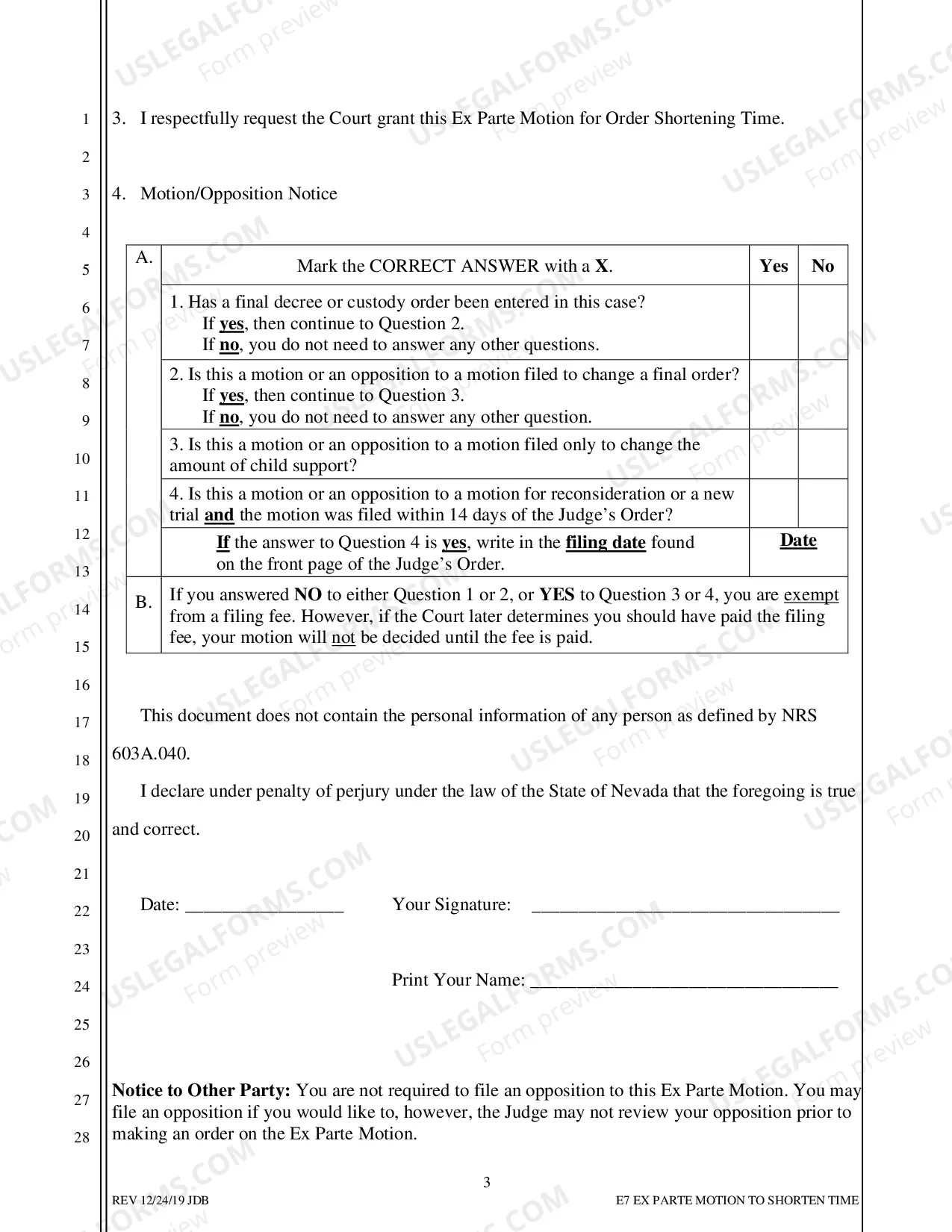 Preview E-7 - Ex Parte Motion for Order Shortening Time