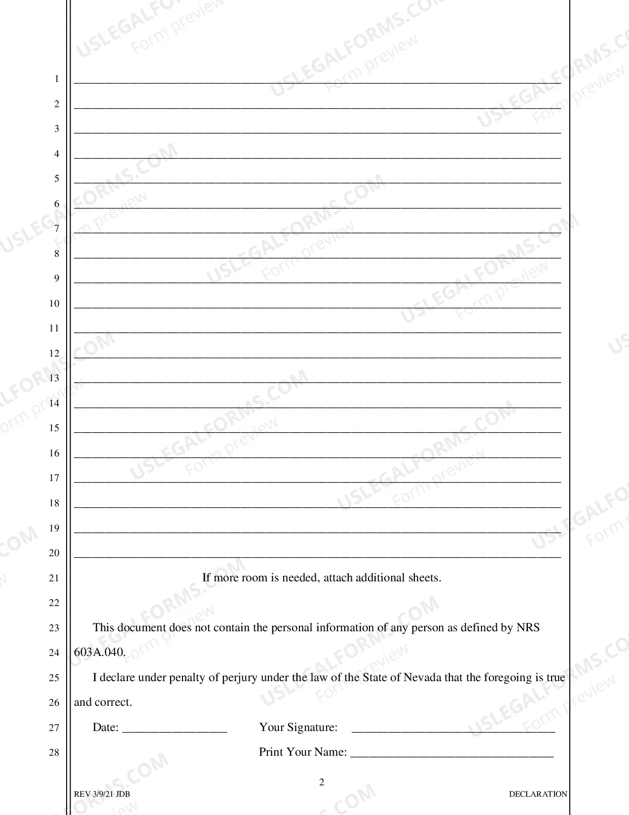 Preview Declaration