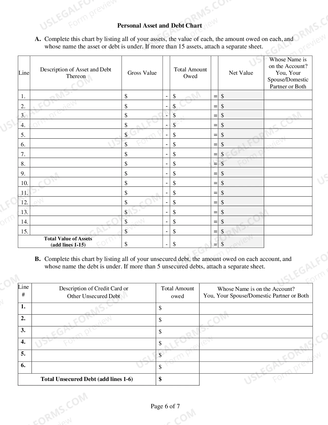 Preview General Financial Disclosure Form