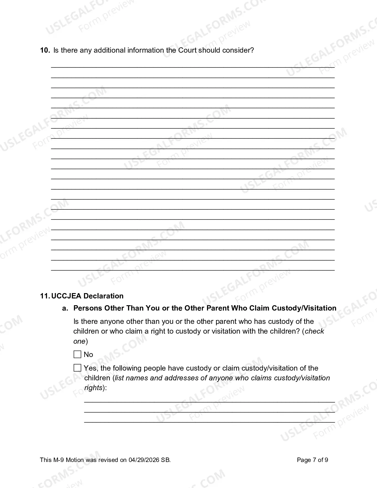 Preview M-9 Motion to Relocate