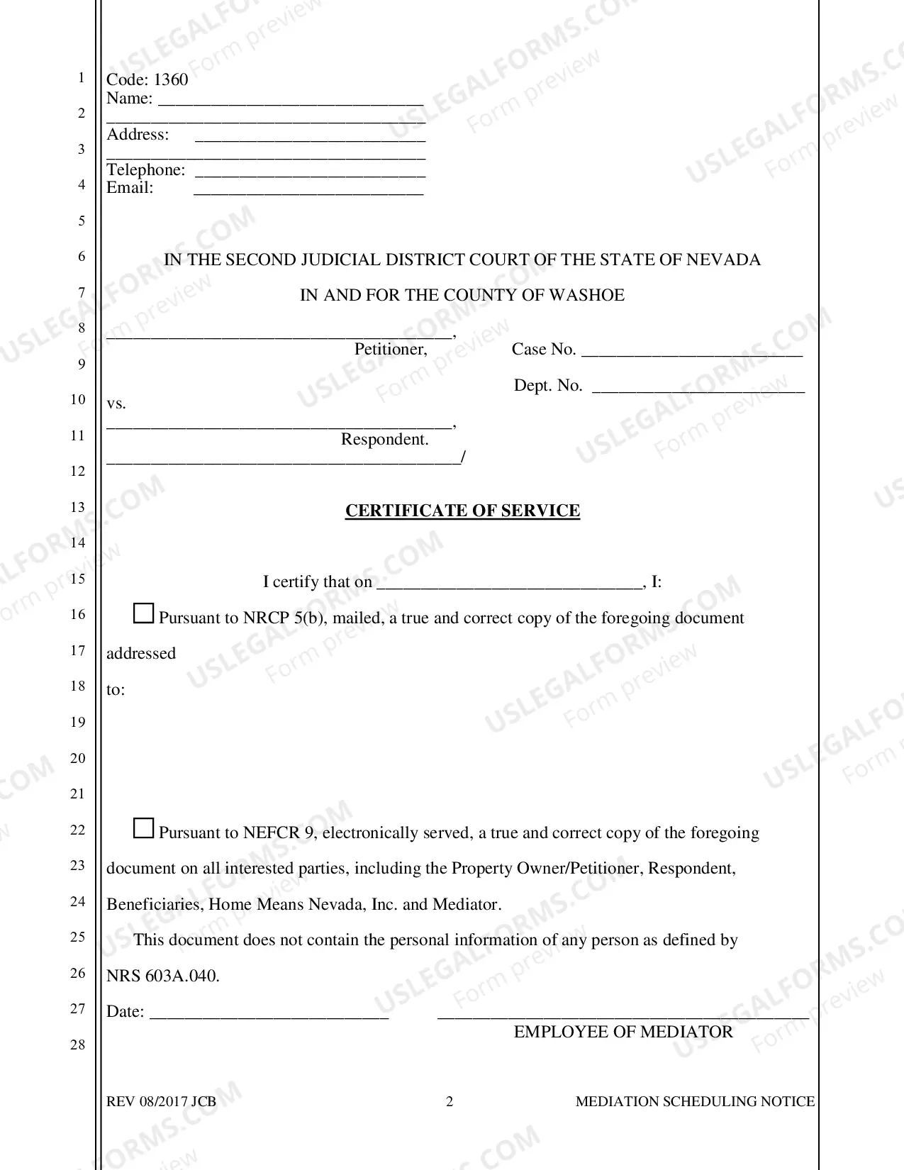 Preview Foreclosure - Mediation Scheduling Notice