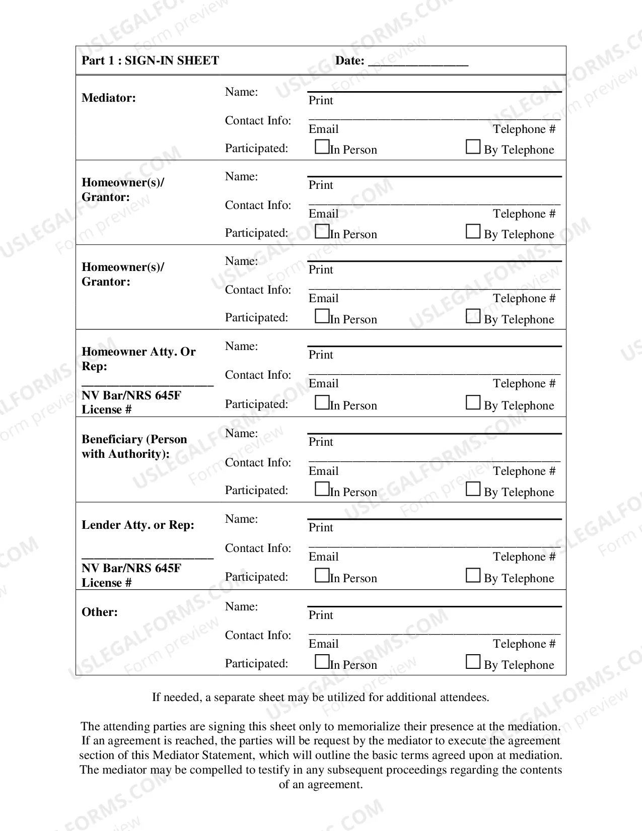 Preview Foreclosure - Mediator's Statement