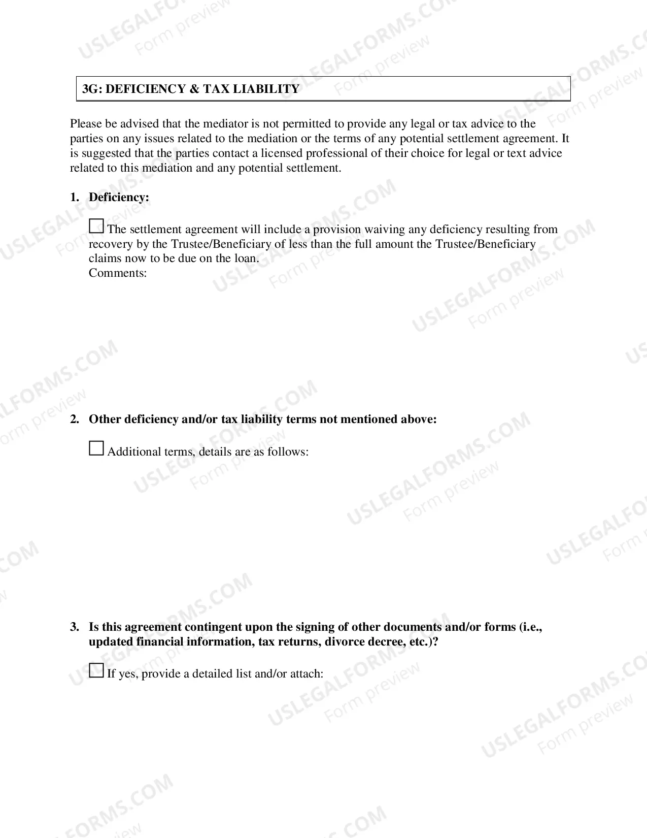 Preview Foreclosure - Mediator's Statement