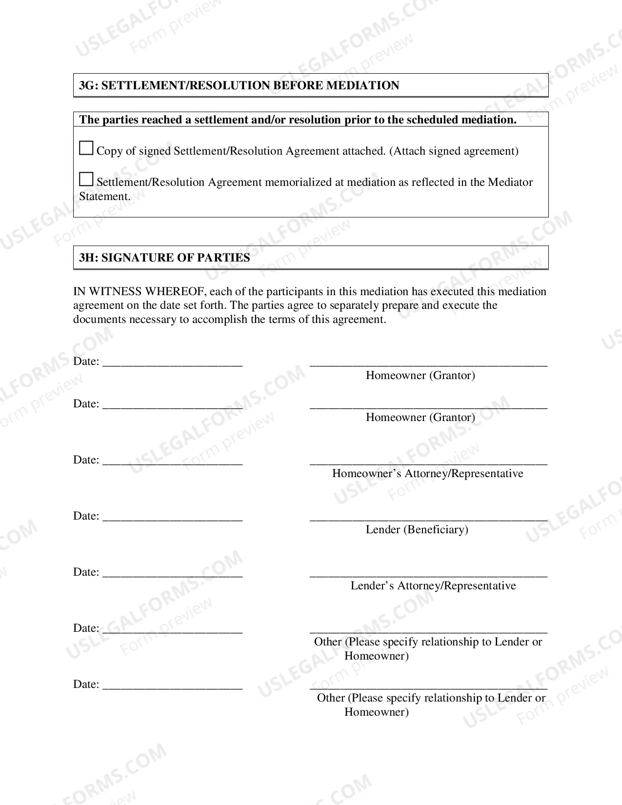 Preview Foreclosure - Mediator's Statement