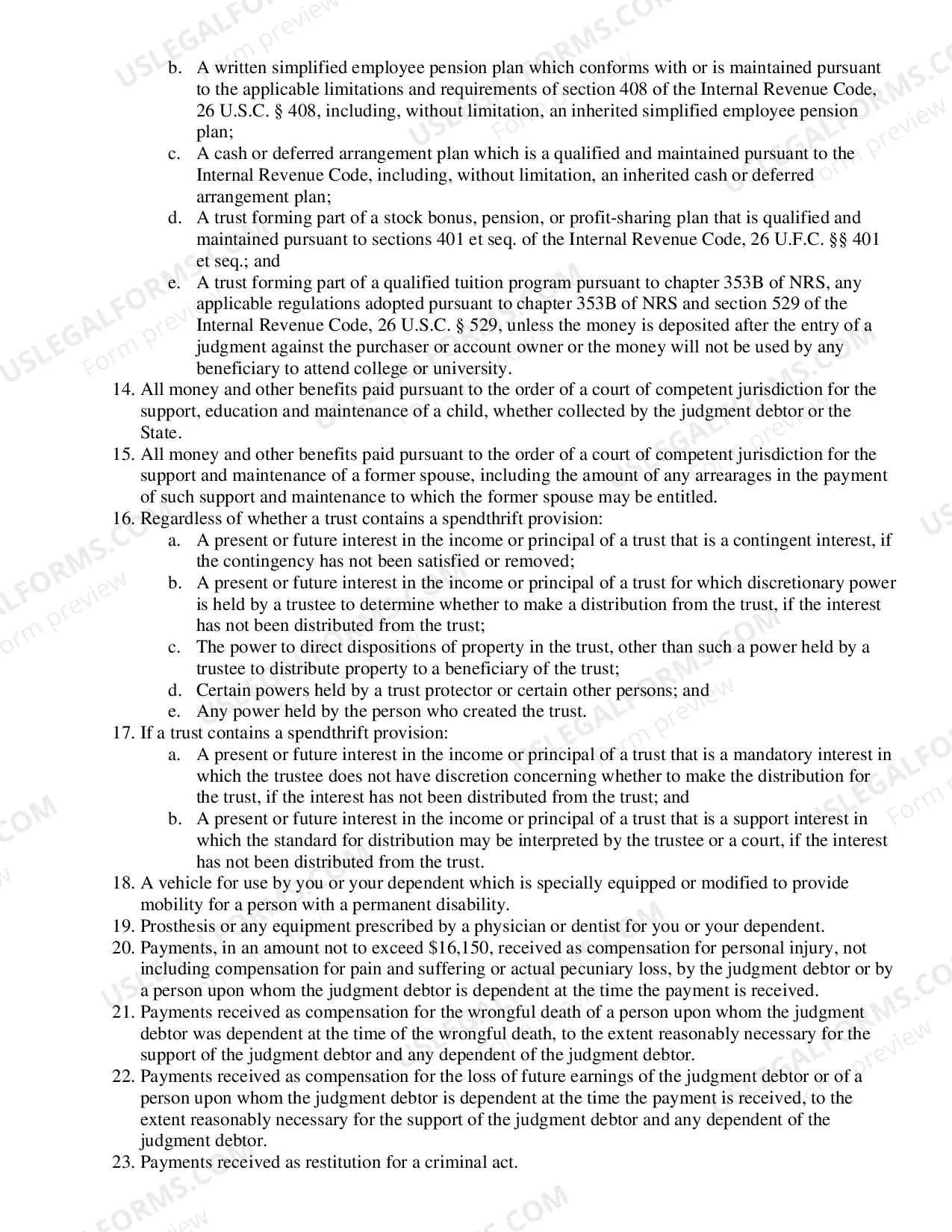 Preview Notice of Execution