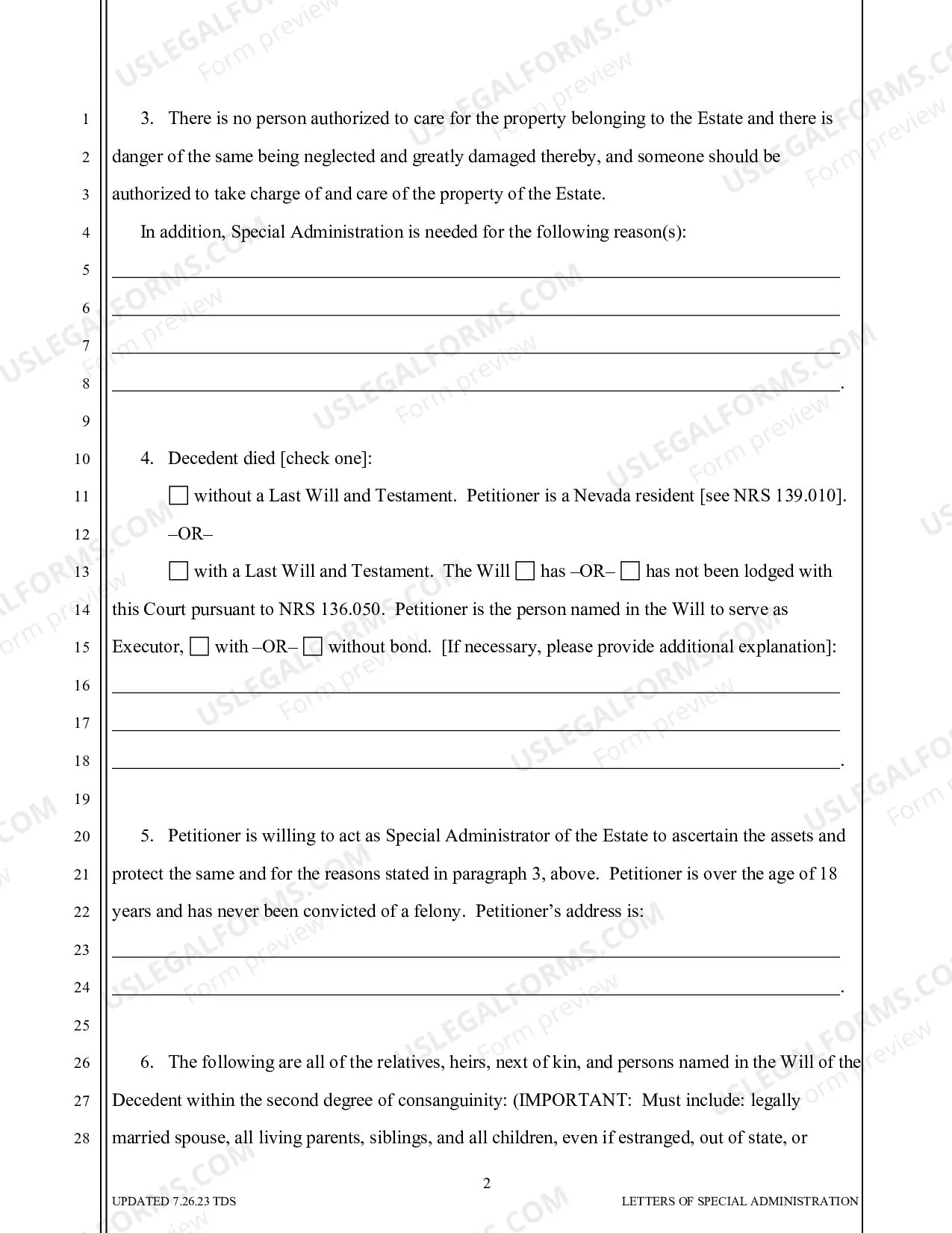 Preview PR-4 Petition for Letters of Special Administration
