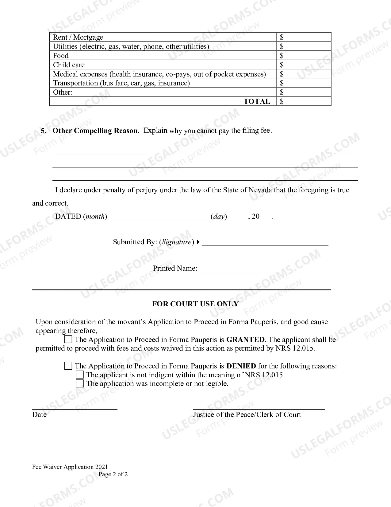Preview Motion To Proceed In Forma Pauperis