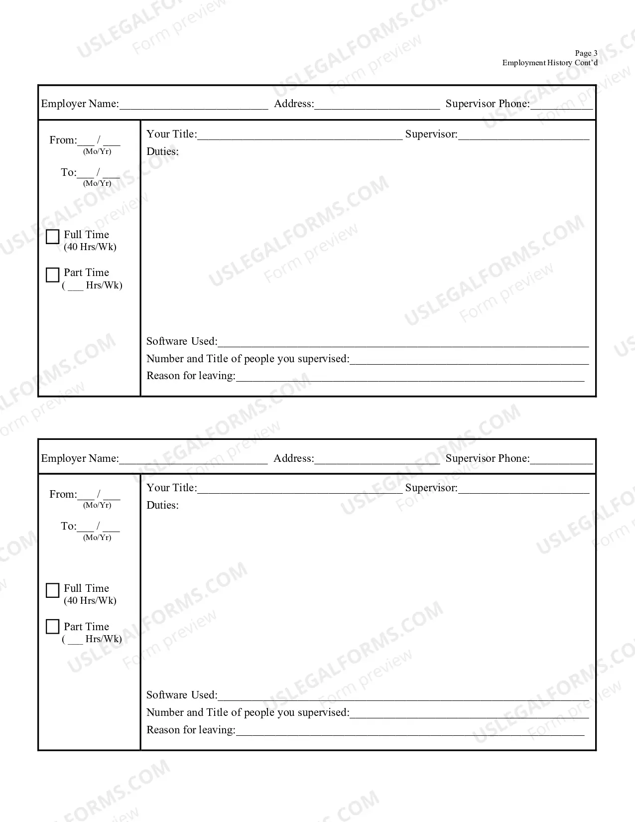 Preview Employment Application