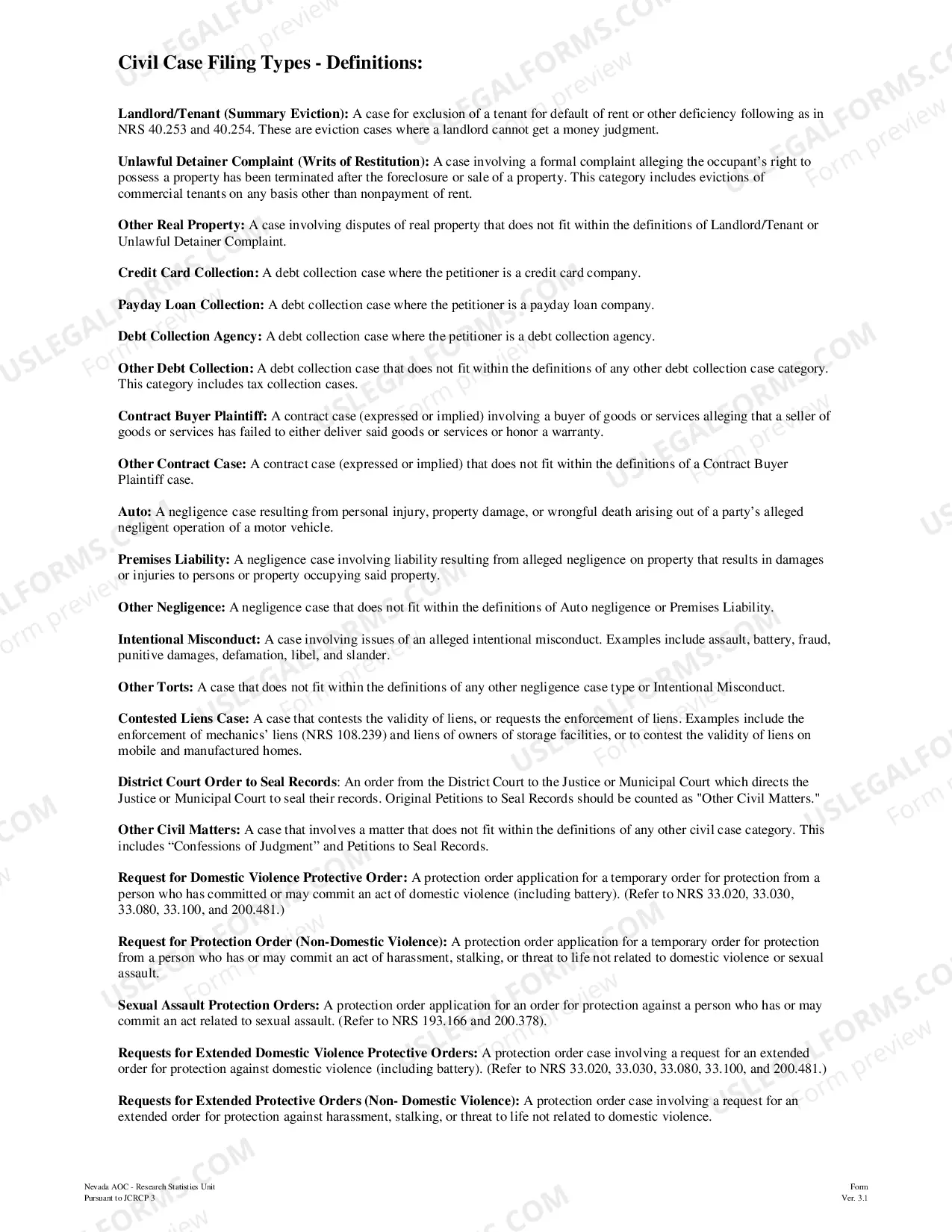 Preview Civil Cover Sheet