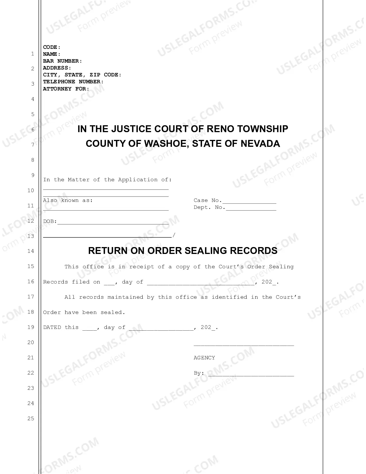 Preview Request to Seal Records