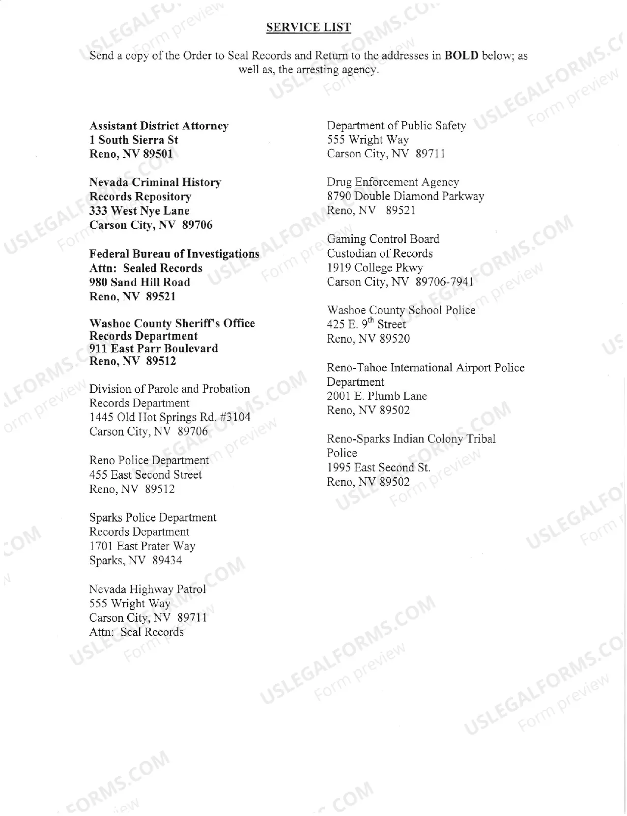 Preview Request to Seal Records