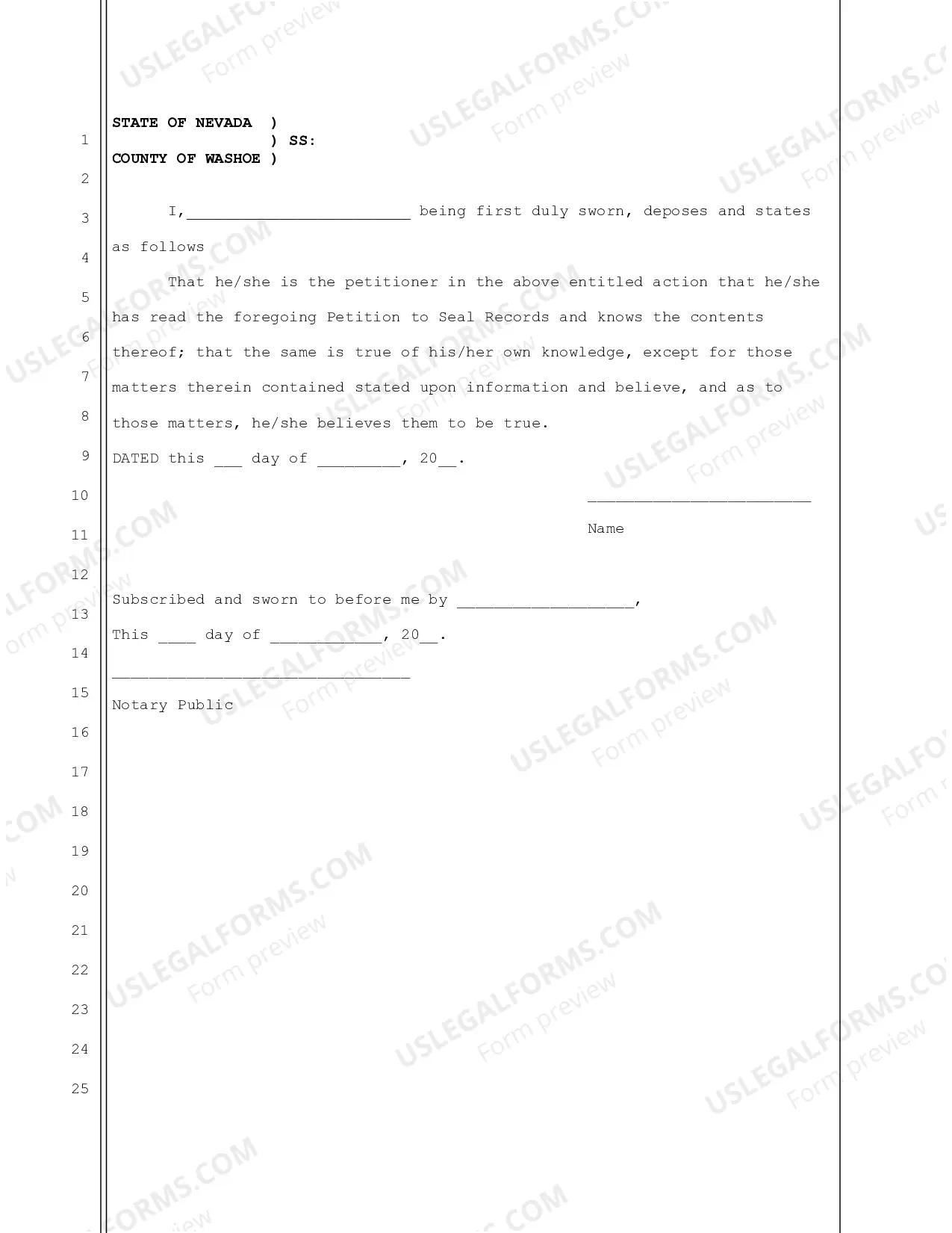 Preview Request to Seal Records