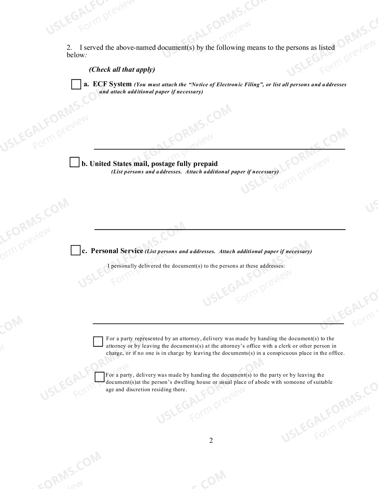 Preview Certificate of Service
