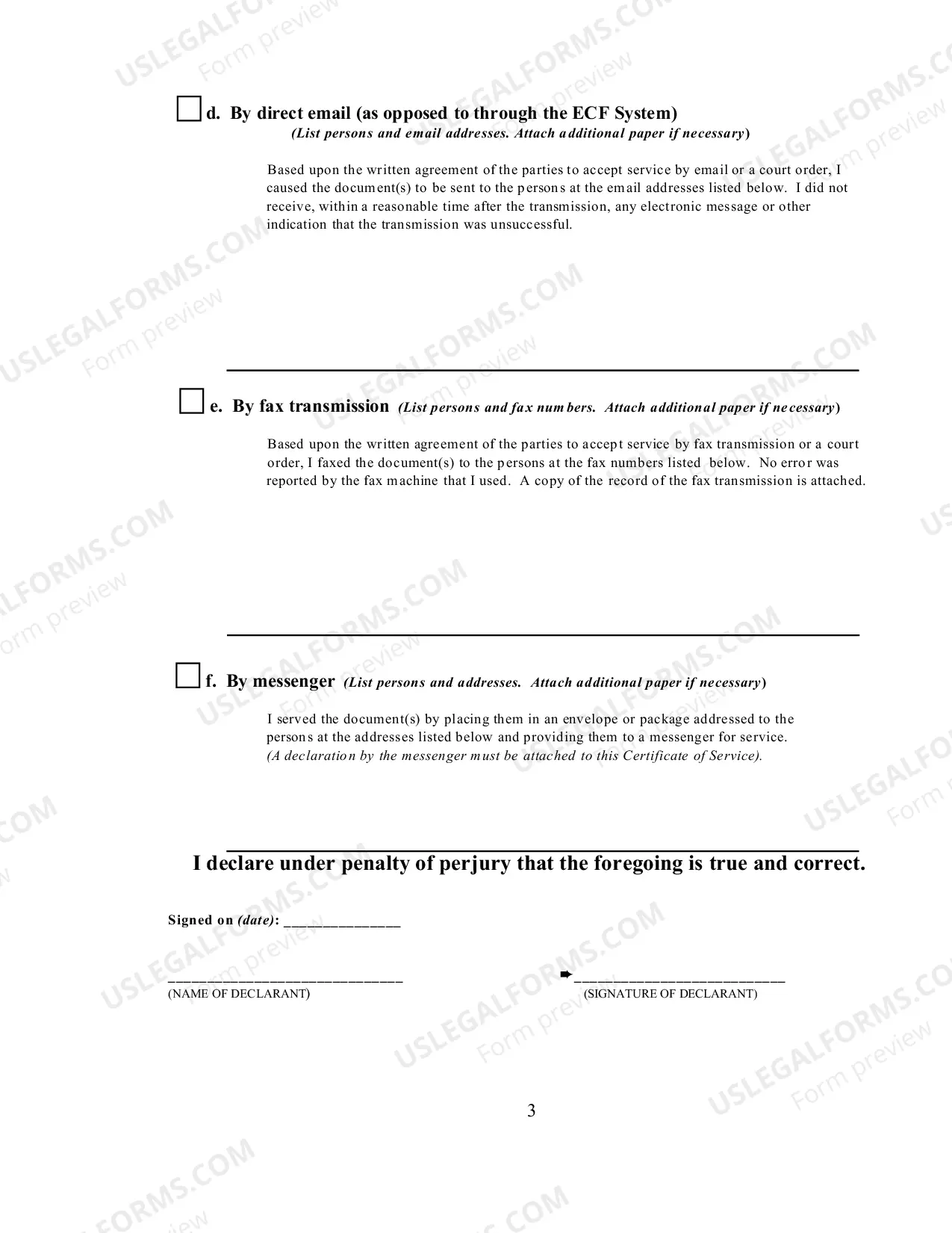 Preview Certificate of Service