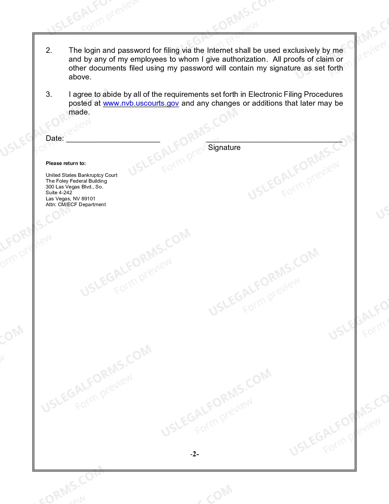 Preview CM-ECF Auditor Registration Form