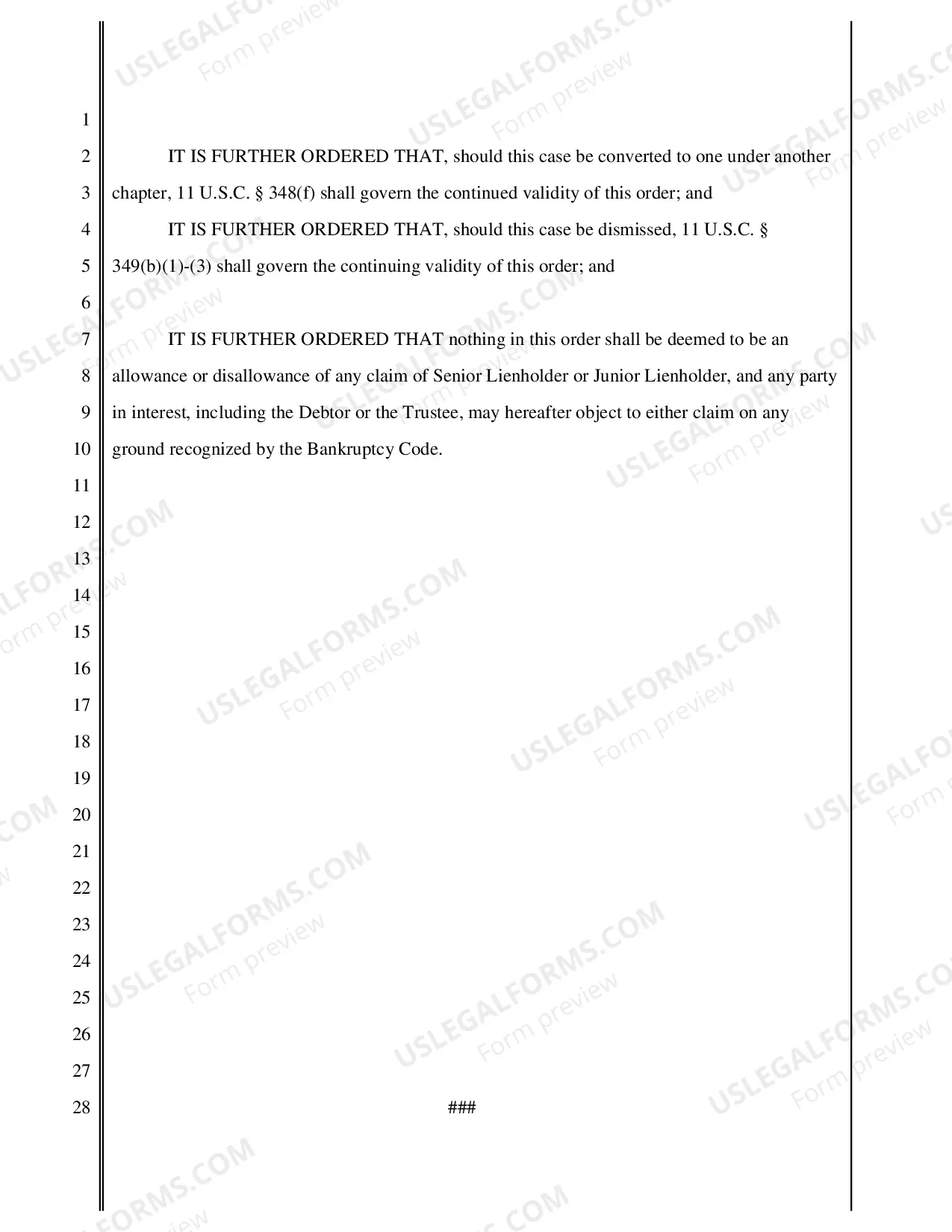 Preview Order To Value Collateral Order To Avoid Lien