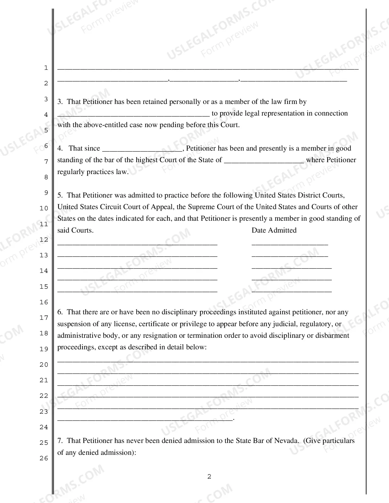 Preview Verified Petition For Permission To Practice In This Case Only By Attorney Not Admitted To The Bar of This Court