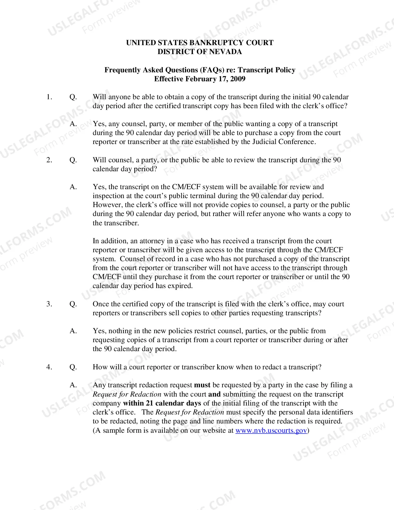 Preview Transcript Policy