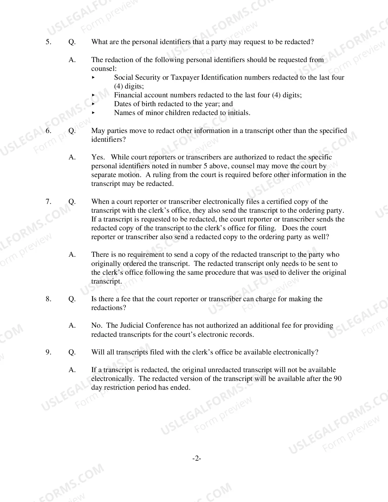 Preview Transcript Policy