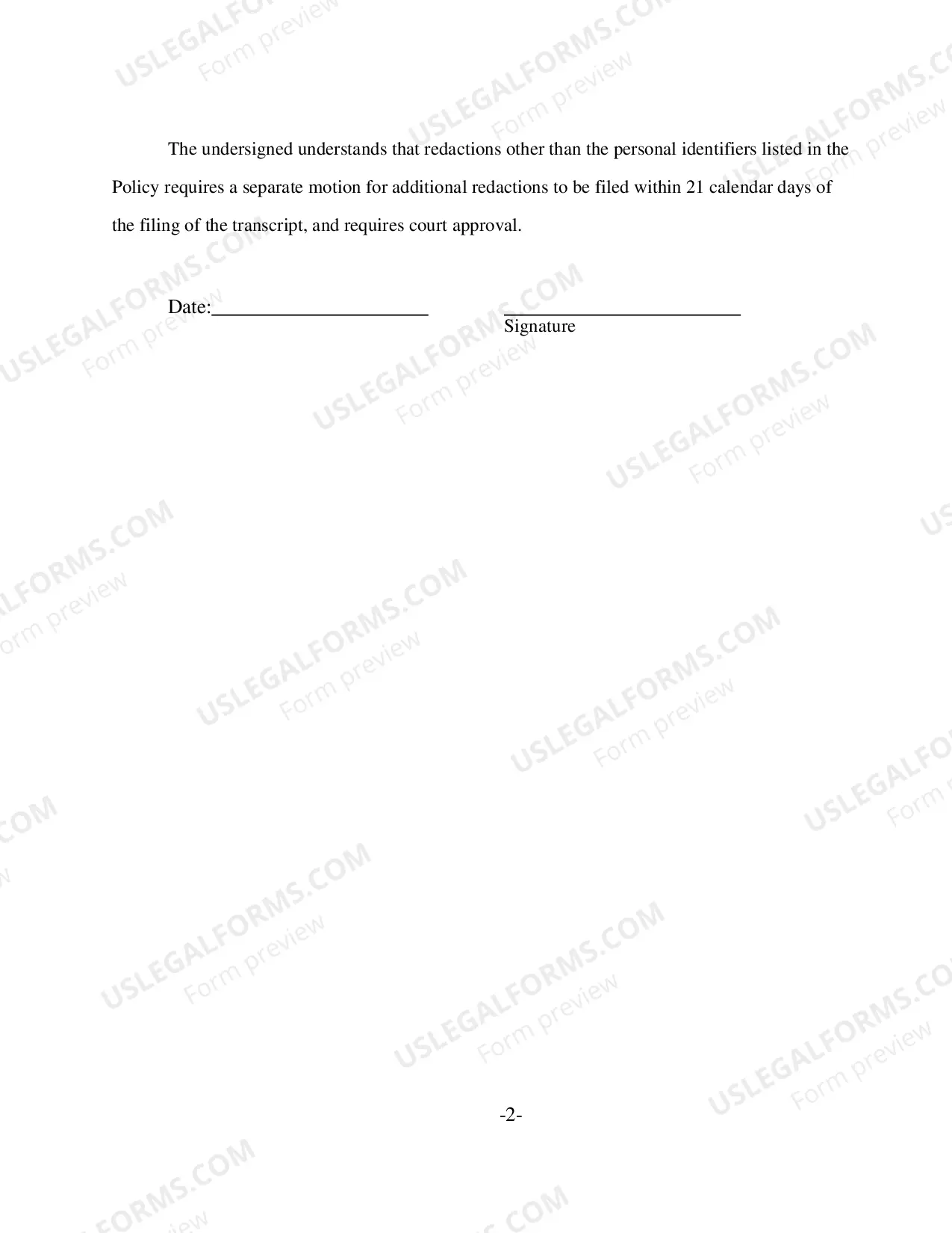 Preview Transcript Policy