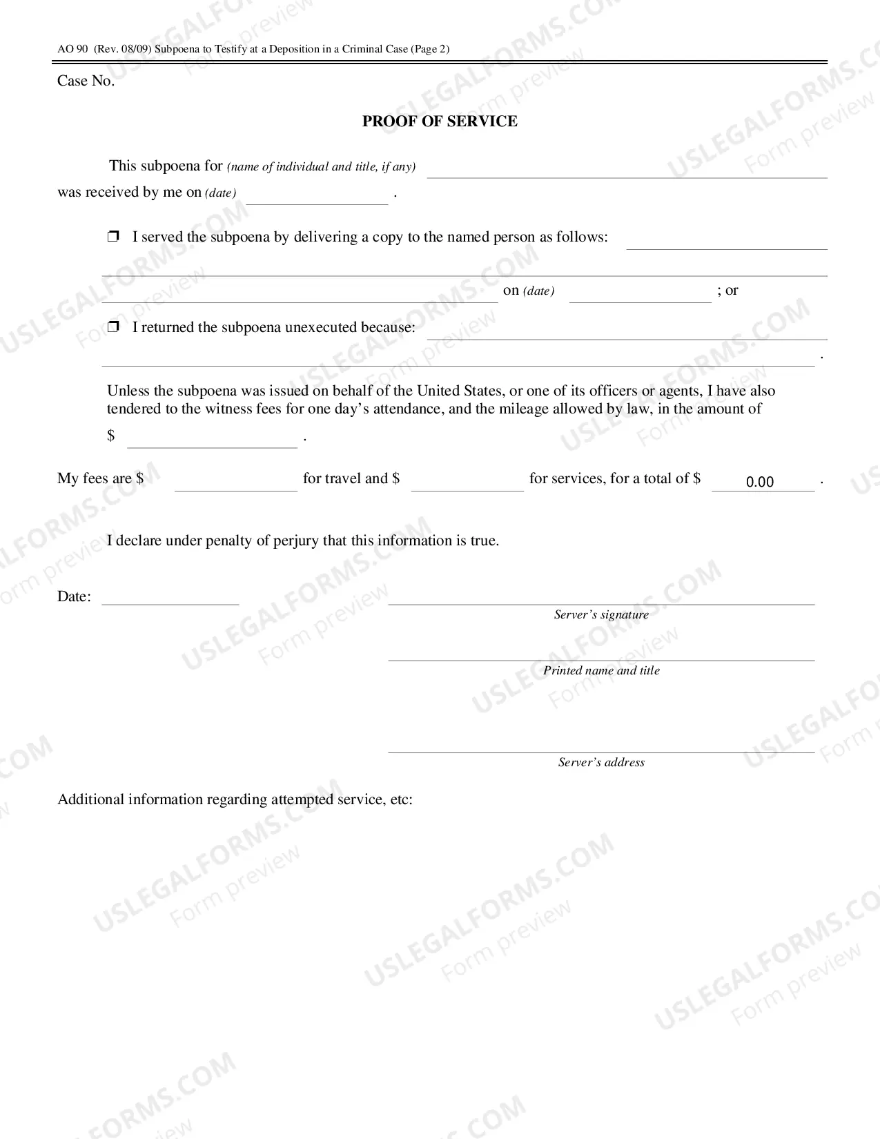 Preview Deposition Subpoena In A Criminal Case