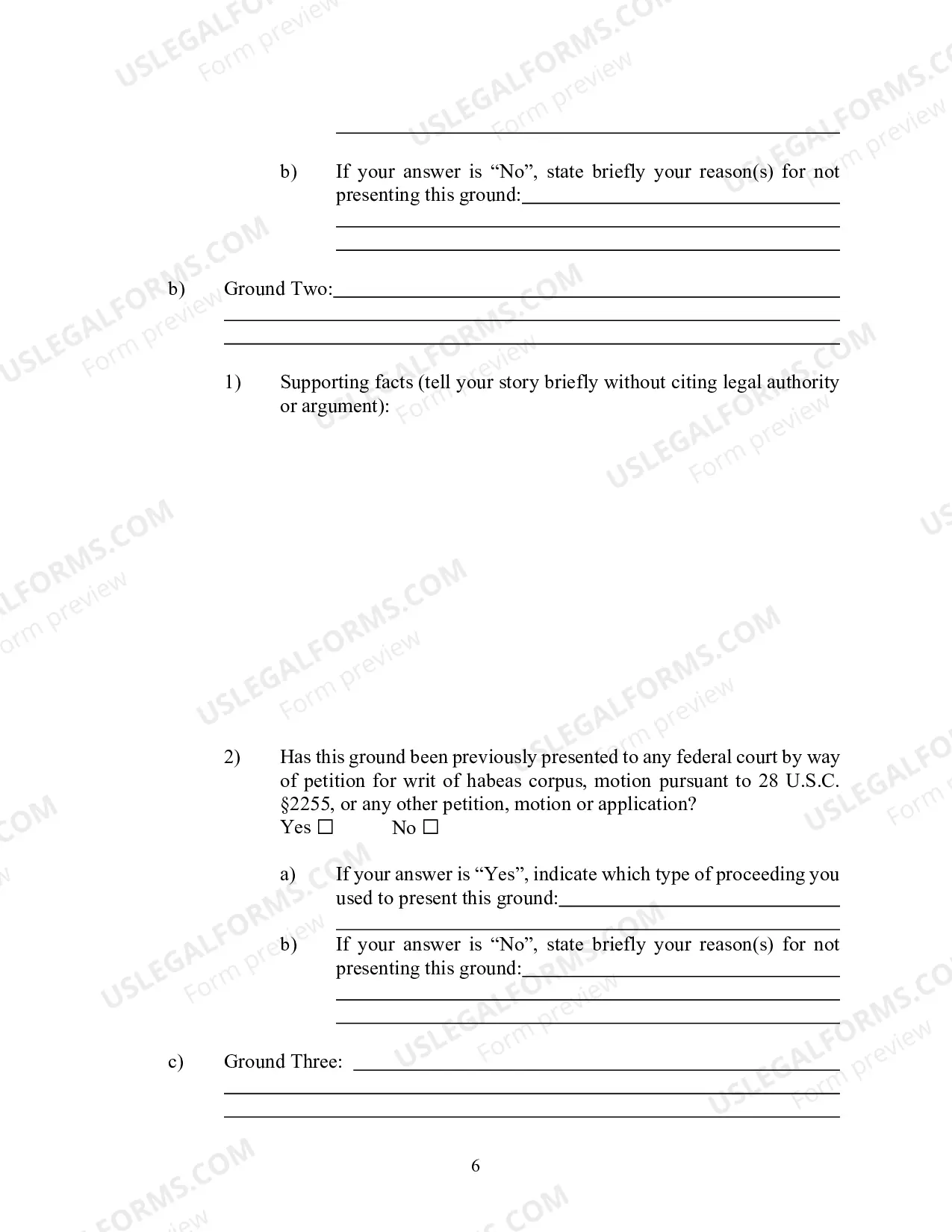 Preview Information and Instructions for filing a Motion to Vacate Sentence Pursuant To 28 U.S.C. ?2255