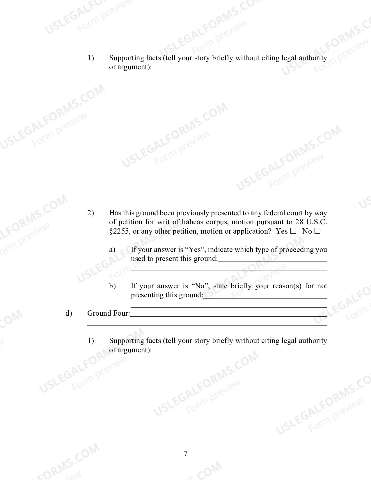 Preview Information and Instructions for filing a Motion to Vacate Sentence Pursuant To 28 U.S.C. ?2255